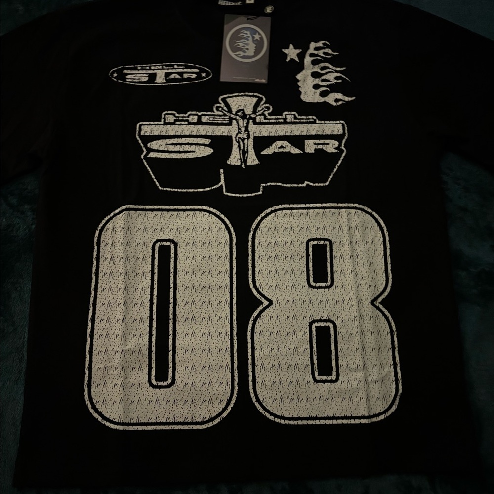 Black and White Long Sleeve Tee with Tactical Graphic
